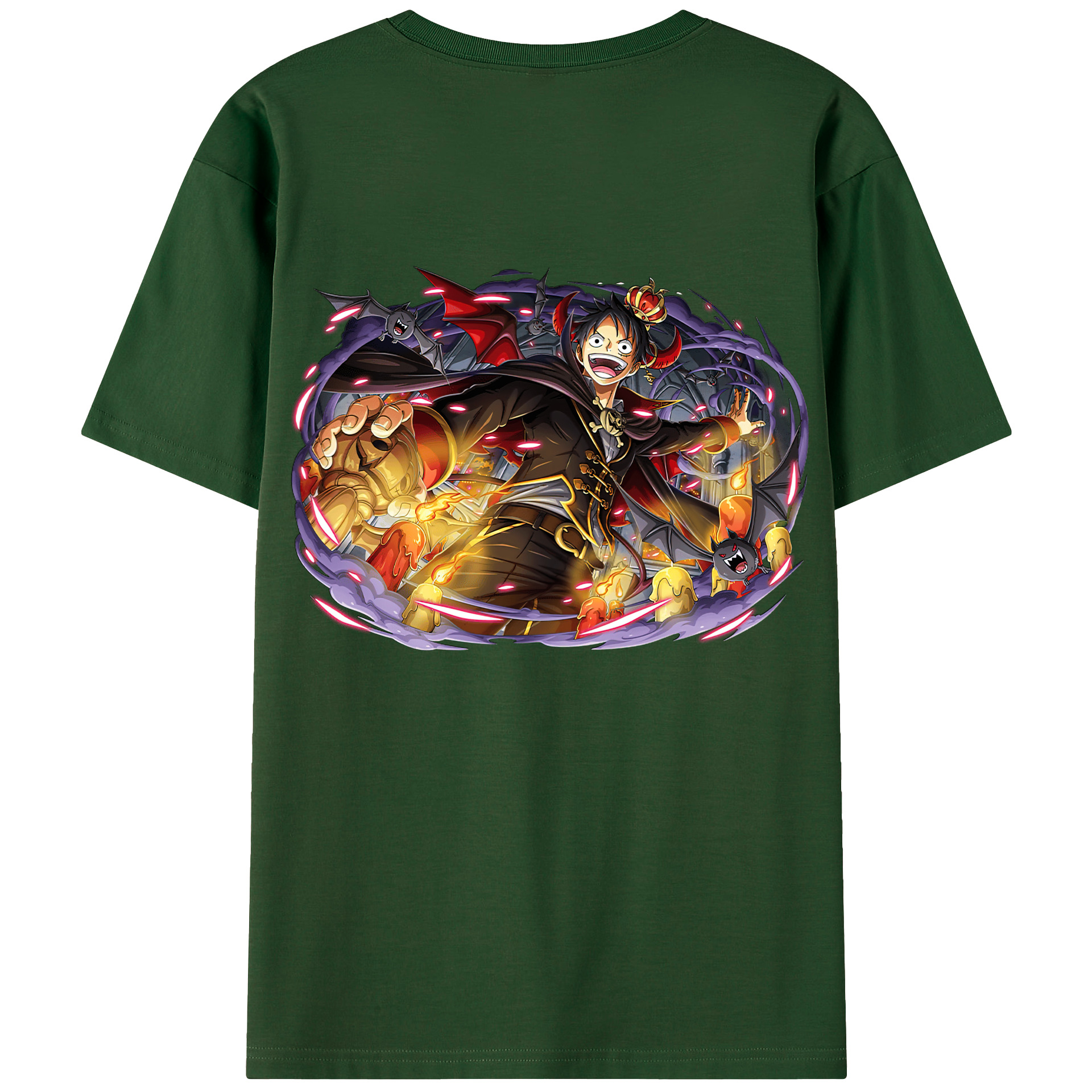 ワンピース モンキー・D・ルフィ ONE PIECE Monkey D. Luffy 綿100％半袖Tシャツ（背面プリント）